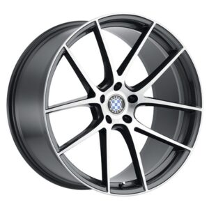 BEYERN RITZ GLOSS GUNMETAL W BRUSHED FACE, (19X8.5 ET20 5X112)