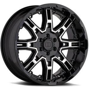 LEVEL 8 LEVEL 8 SLINGSHOT, SLINGSHOT GLOSS BLACK W MACHINED FACE (17X8.5 ET-10 5X127)