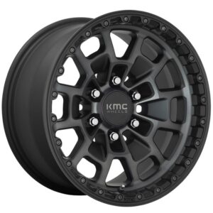 KMC SUMMIT KM718 SATIN BLACK W GREY TINT,  (16X8 ET0 6X120)