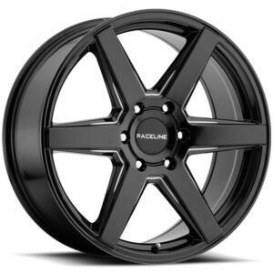 RACELINE RACELINE SURGE, SURGE BLACK MILLED (16X6.5 ET45 5X130)