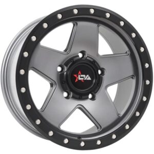 OFFROAD ARMOUR OFFROAD ARMOUR TRENCH, TRENCH SATIN GREY W SATIN BLACK LIP (17X9 ET35 6X114.3)