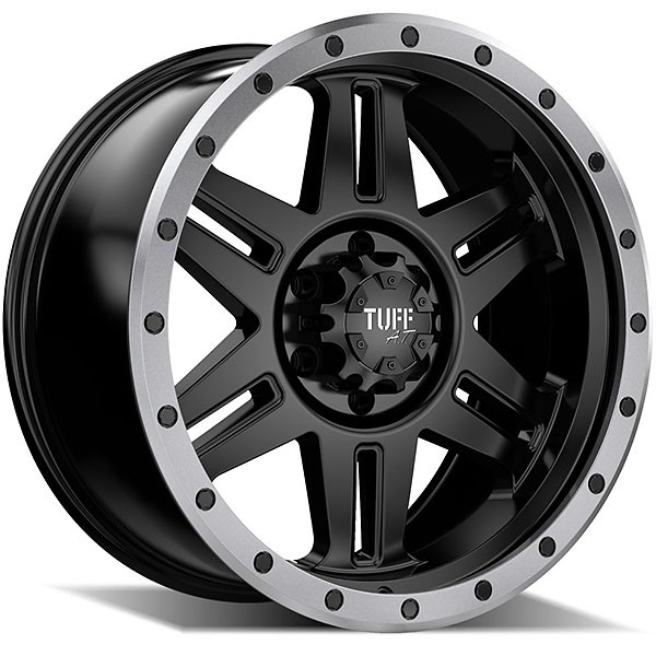 TUFF A T TUFF A T T 16, T 16 SATIN BLACK W GUNMETAL BEADLOCK (17X9 ET13 6X139.7)