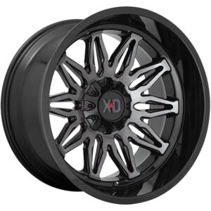 KMC GUNNER XD859 GLOSS BLACK MACHINED W GREY TINT,  (22X12 ET-44 5X127)